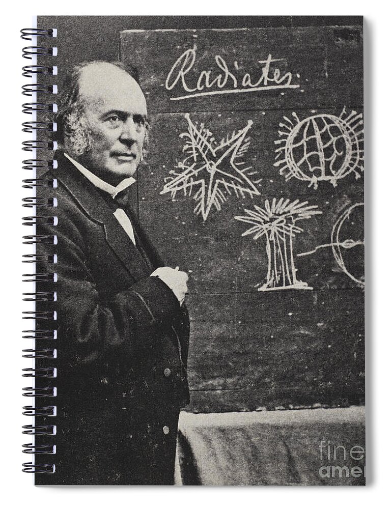 Science Spiral Notebook featuring the photograph Louis Agassiz, Swiss-american Polymath #3 by Science Source