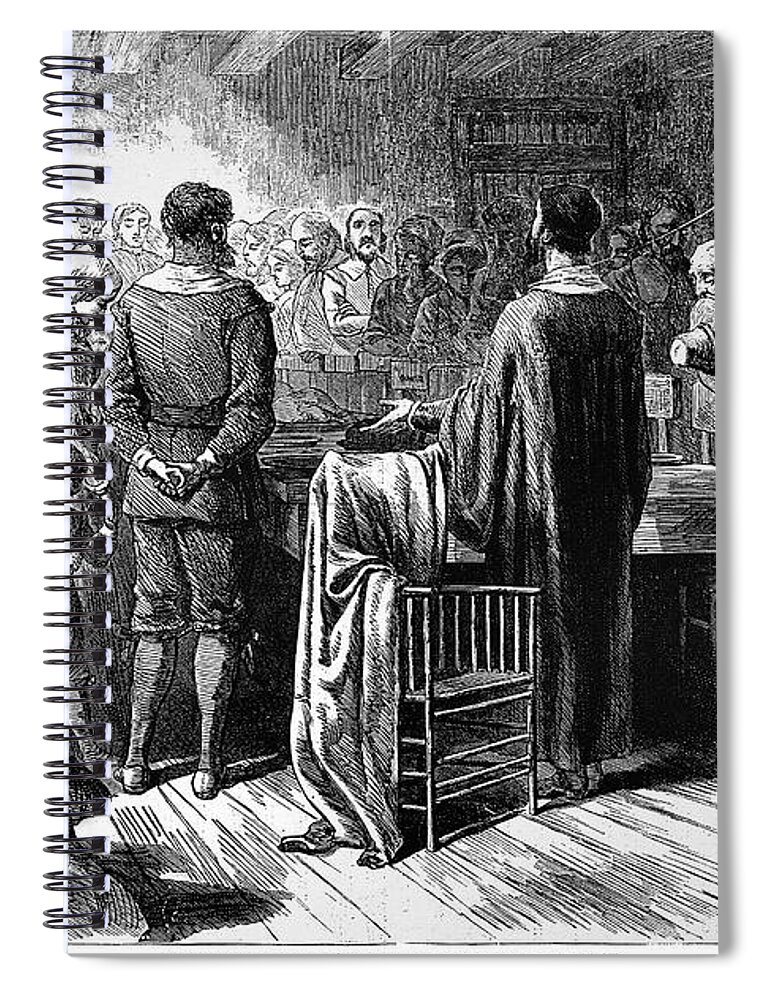 1621 Spiral Notebook featuring the photograph Pilgrims: Thanksgiving, 1621 #3 by Granger