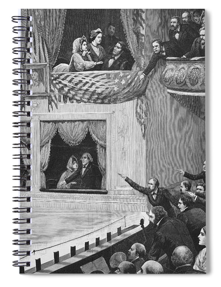 1865 Spiral Notebook featuring the photograph Lincoln Assassination #4 by Granger