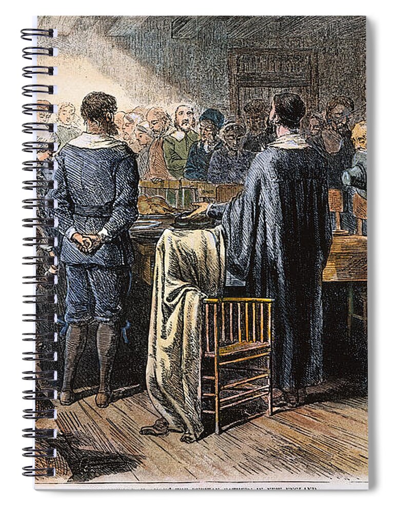 1621 Spiral Notebook featuring the photograph Pilgrims: Thanksgiving, 1621 #4 by Granger