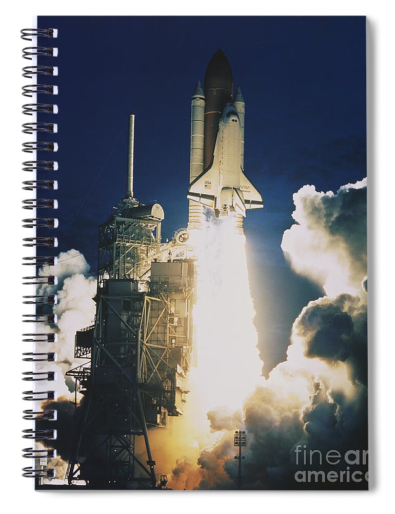 Space Travel Spiral Notebook featuring the photograph Shuttle Lift-off #4 by Science Source