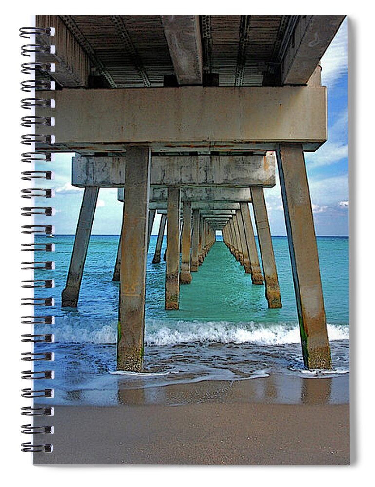  Spiral Notebook featuring the photograph 50- Juno Pier by Joseph Keane