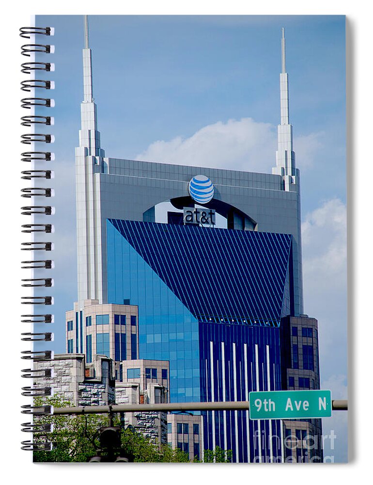 Nashville Spiral Notebook featuring the photograph 9th Avenue ATT Building Nashville by Susanne Van Hulst