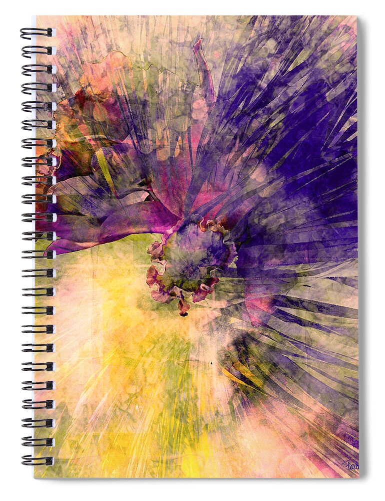 Floral Spiral Notebook featuring the digital art A Little Romance by Barbara Berney