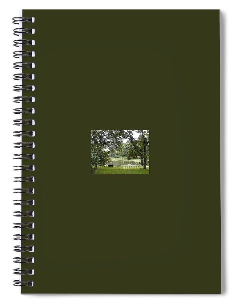 Bench Spiral Notebook featuring the photograph A Quiet Place by Vonda Lawson-Rosa