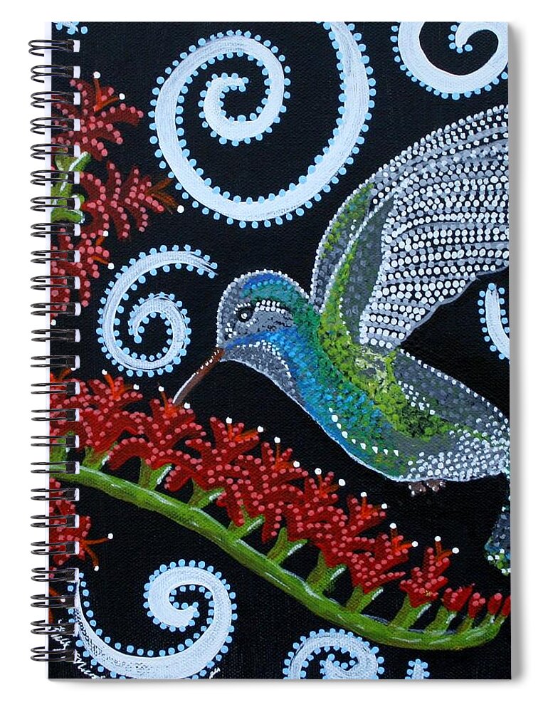 Nature Spiral Notebook featuring the painting A thousand beats per minuet by Kelly Nicodemus-Miller