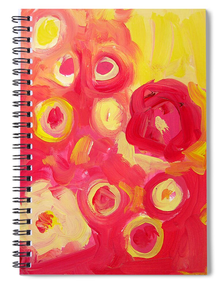 Abstract Art Spiral Notebook featuring the painting Abstract Circles by Patricia Awapara