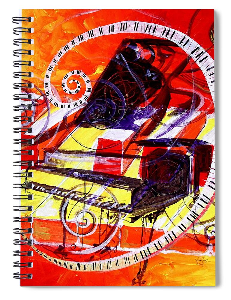 Piano Spiral Notebook featuring the painting Abstract Jazzy Piano by J Vincent Scarpace