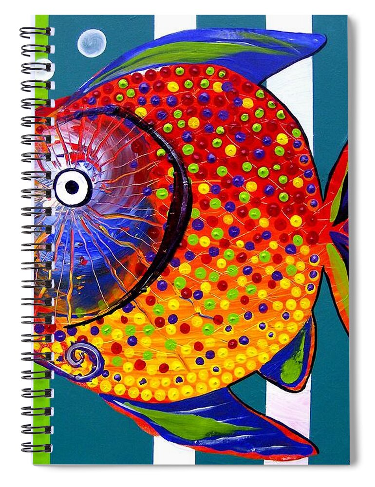 Acidfish Spiral Notebook featuring the painting AcidFish 60 by J Vincent Scarpace
