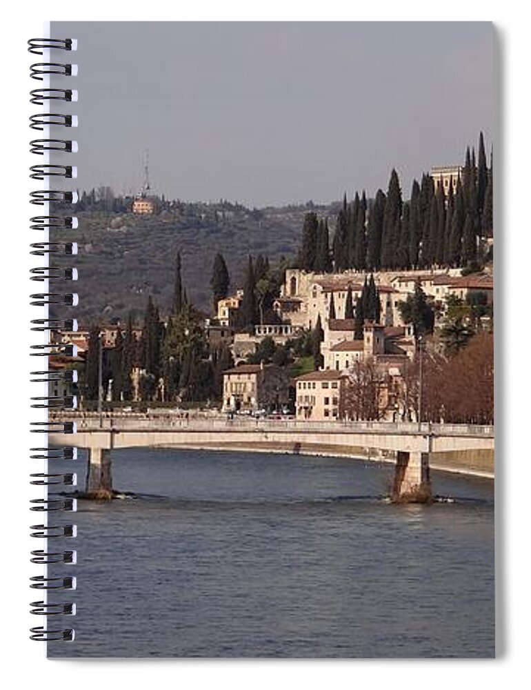 Bridge Spiral Notebook featuring the photograph Adige River Verona Italy by Keith Stokes