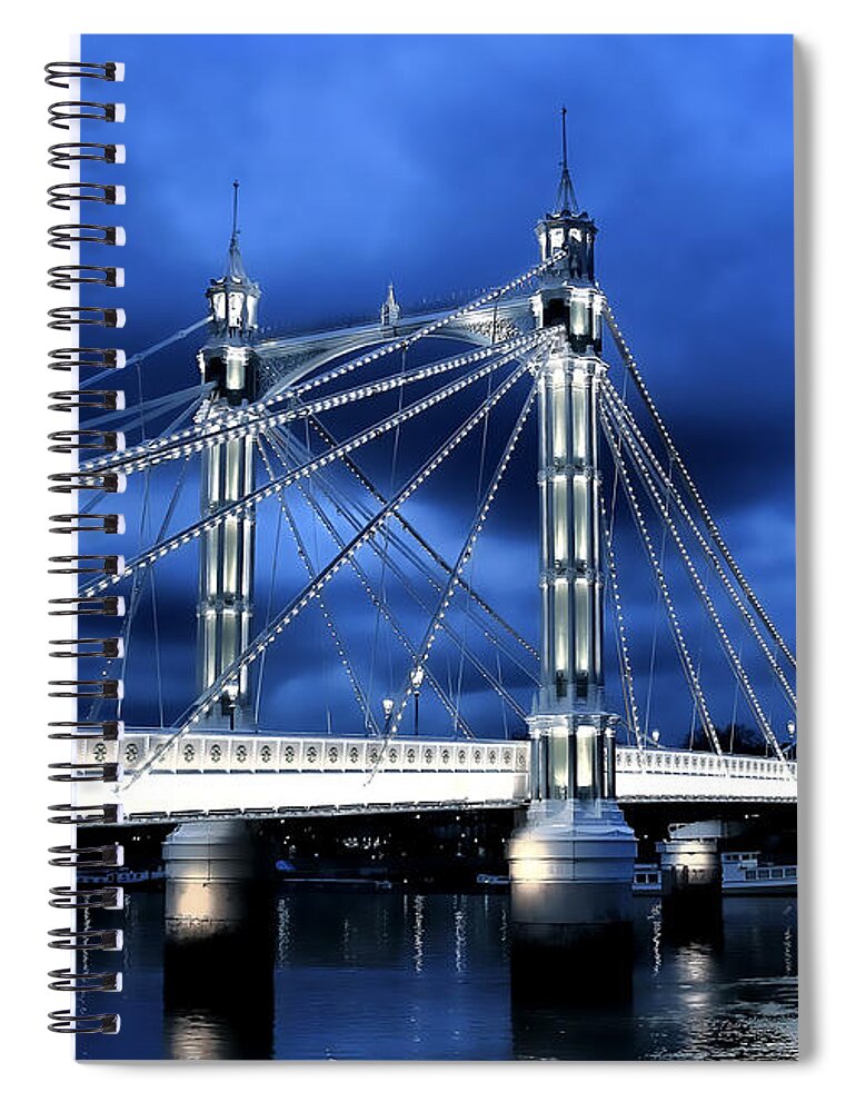 Albert Bridge Spiral Notebook featuring the photograph Albert bridge London by Jasna Buncic