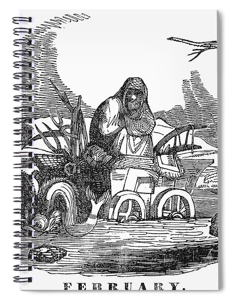 1837 Spiral Notebook featuring the photograph Allegory: February, 1837 by Granger