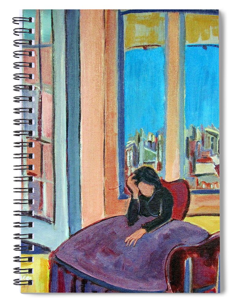 Alone Spiral Notebook featuring the painting Alone by Betty Pieper
