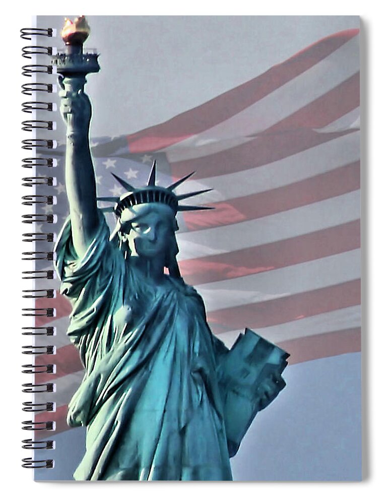 Statue Of Liberty Spiral Notebook featuring the photograph American Pride by Kristin Elmquist