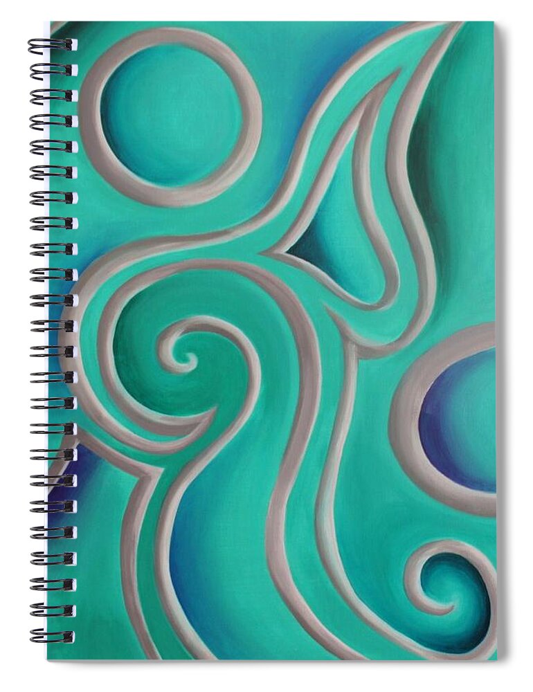 Contemporary Canvas Prints Spiral Notebook featuring the painting Angel Flow by Reina Cottier