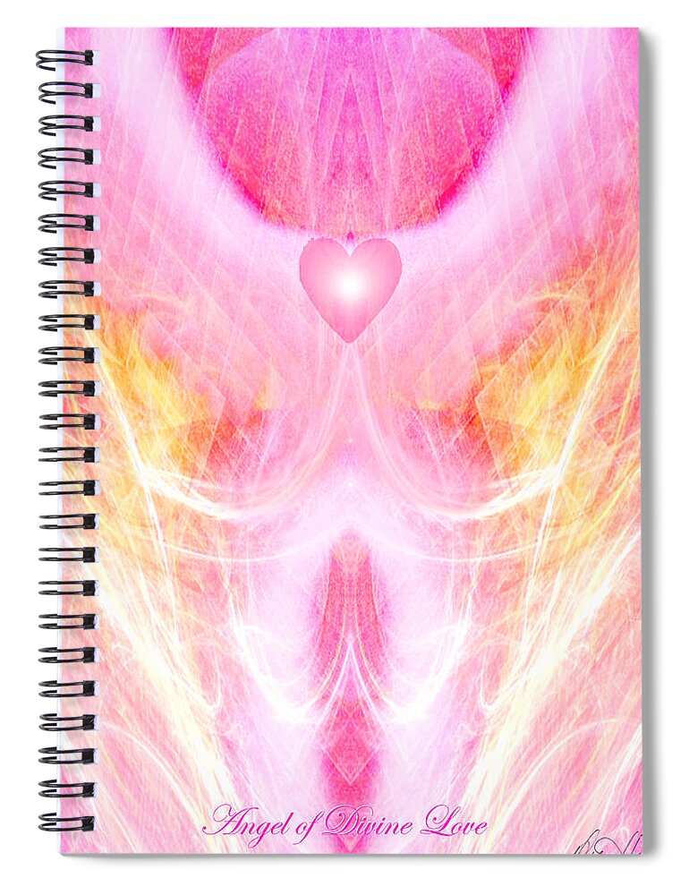 Angel Spiral Notebook featuring the digital art Angel of Divine Love by Diana Haronis