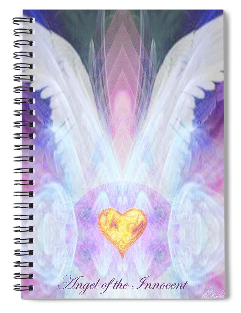 Angel Spiral Notebook featuring the digital art Angel of the Innocent by Diana Haronis