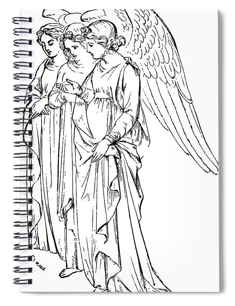 19th Century Spiral Notebook featuring the photograph Angels by Granger