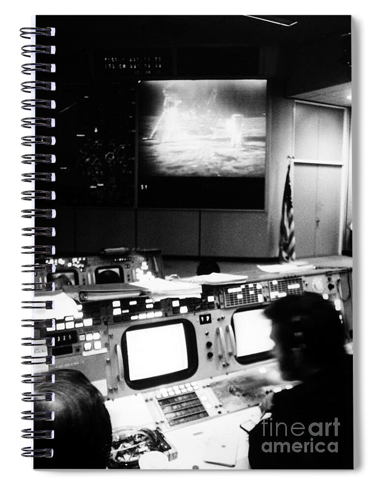 1969 Spiral Notebook featuring the photograph Apollo 11: Mission Control by Granger