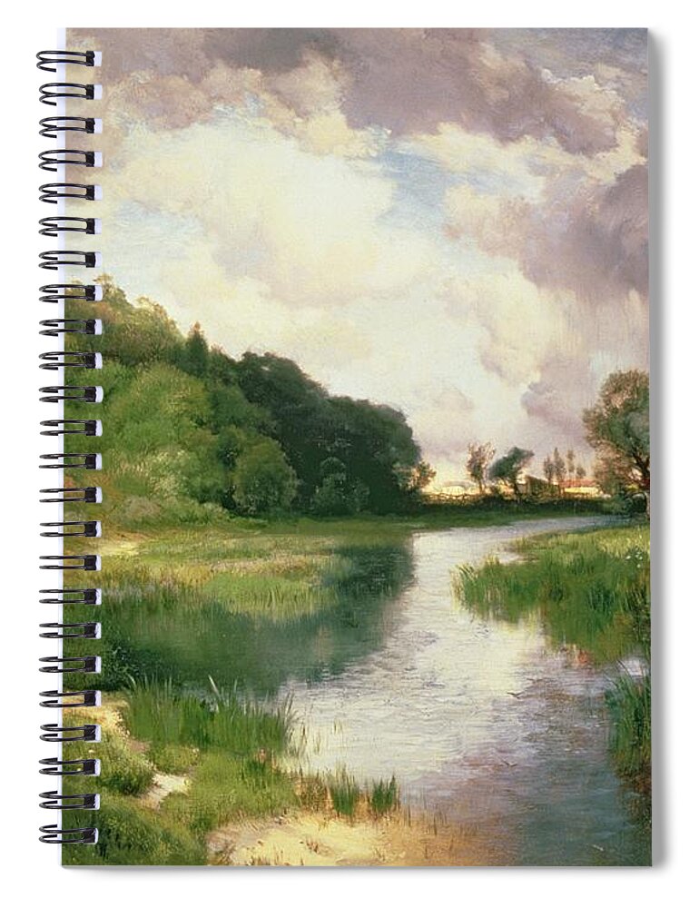 Approaching Storm Spiral Notebook featuring the painting Approaching Storm by Thomas Moran 
