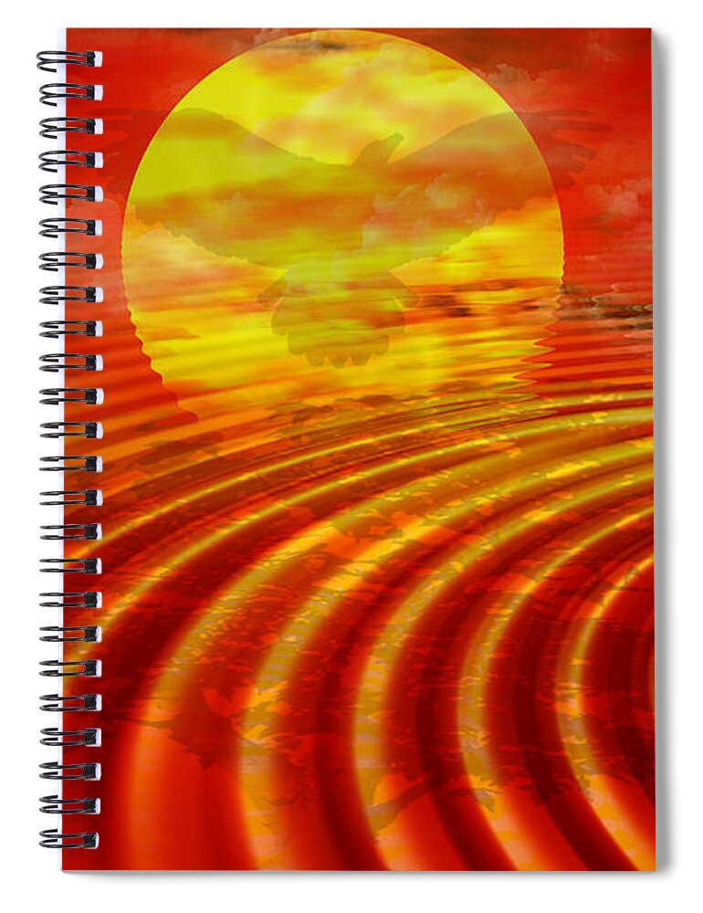 Heat Spiral Notebook featuring the digital art Arizona- by Robert Orinski