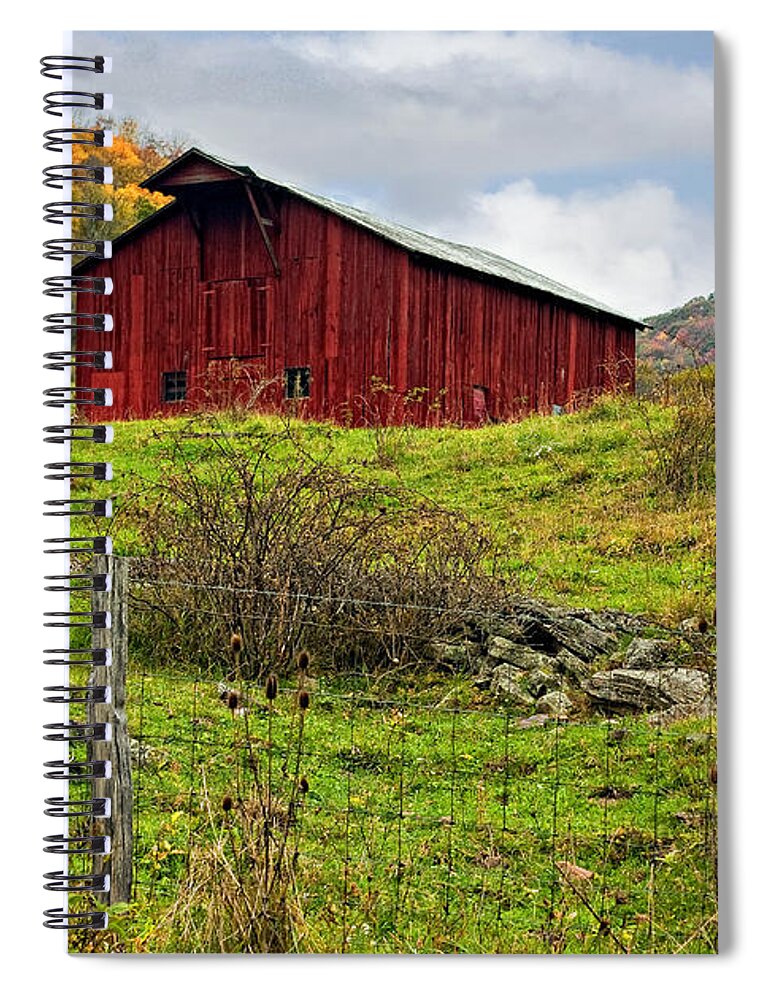 West Virginia Spiral Notebook featuring the photograph Autumn Barn by Steve Harrington