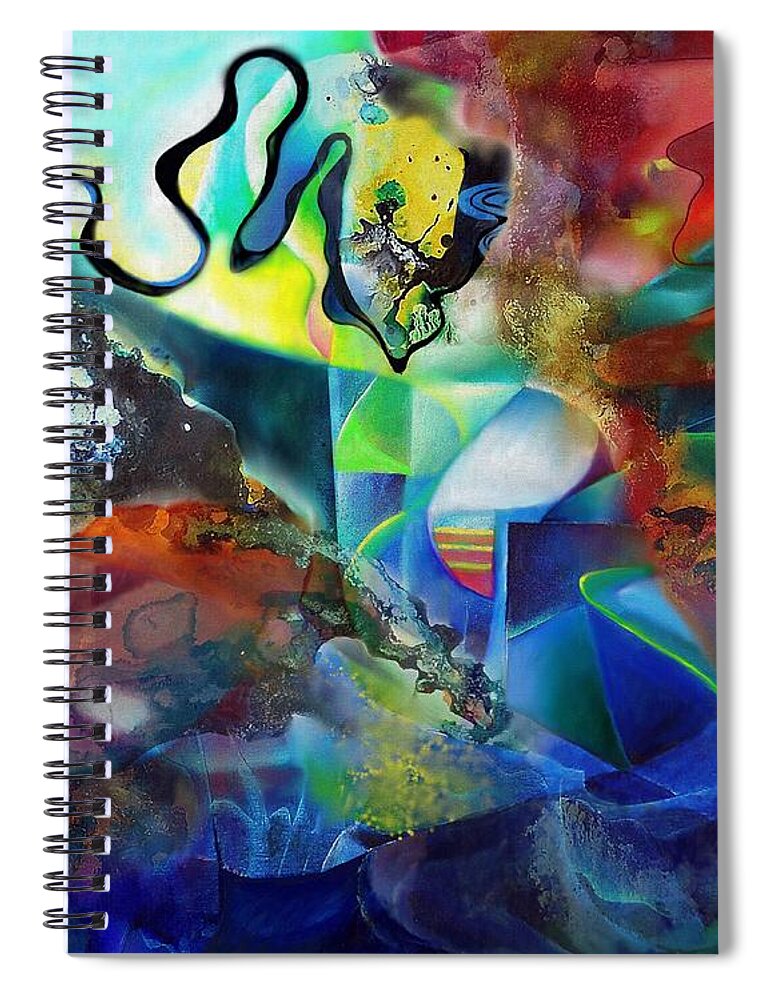 Autumn Spiral Notebook featuring the painting Autumn leaves by Wolfgang Schweizer