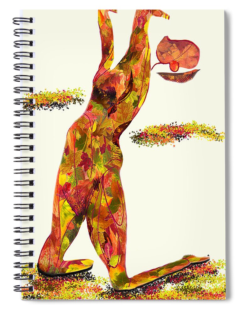 Autumn Raiment Spiral Notebook featuring the digital art Autumn Raiment by Shelley Bain