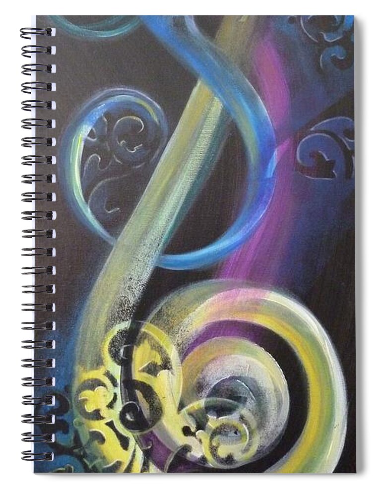 Zen Spiral Notebook featuring the painting Awaken by Reina Cottier