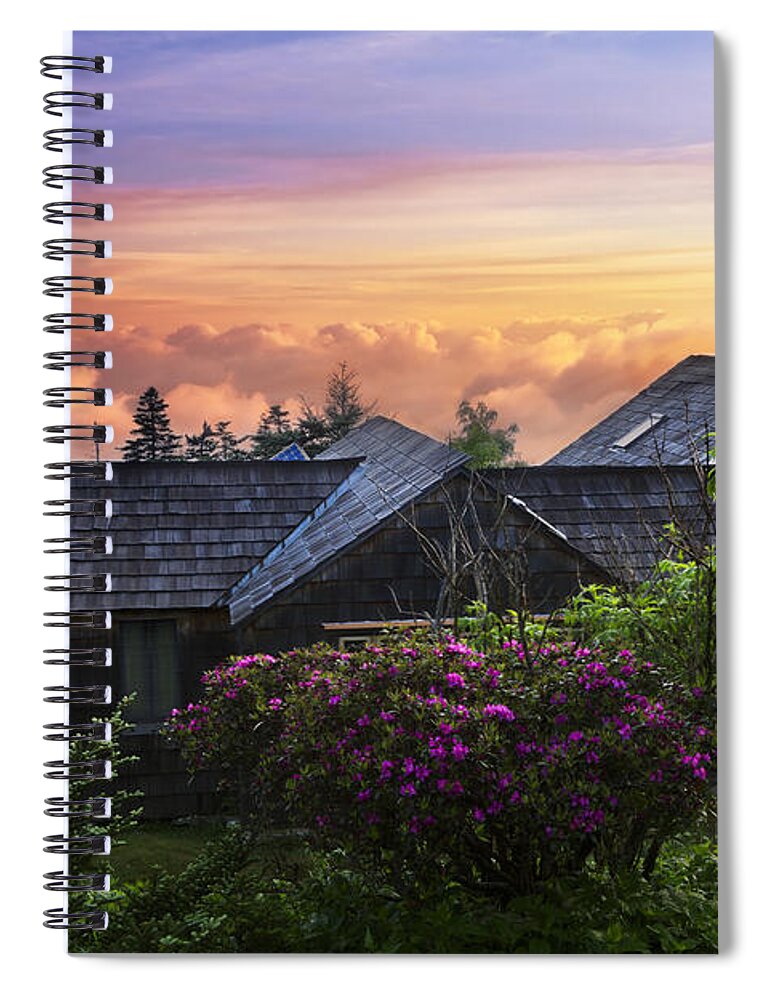 American Spiral Notebook featuring the photograph Azaleas at Sunrise by Debra and Dave Vanderlaan