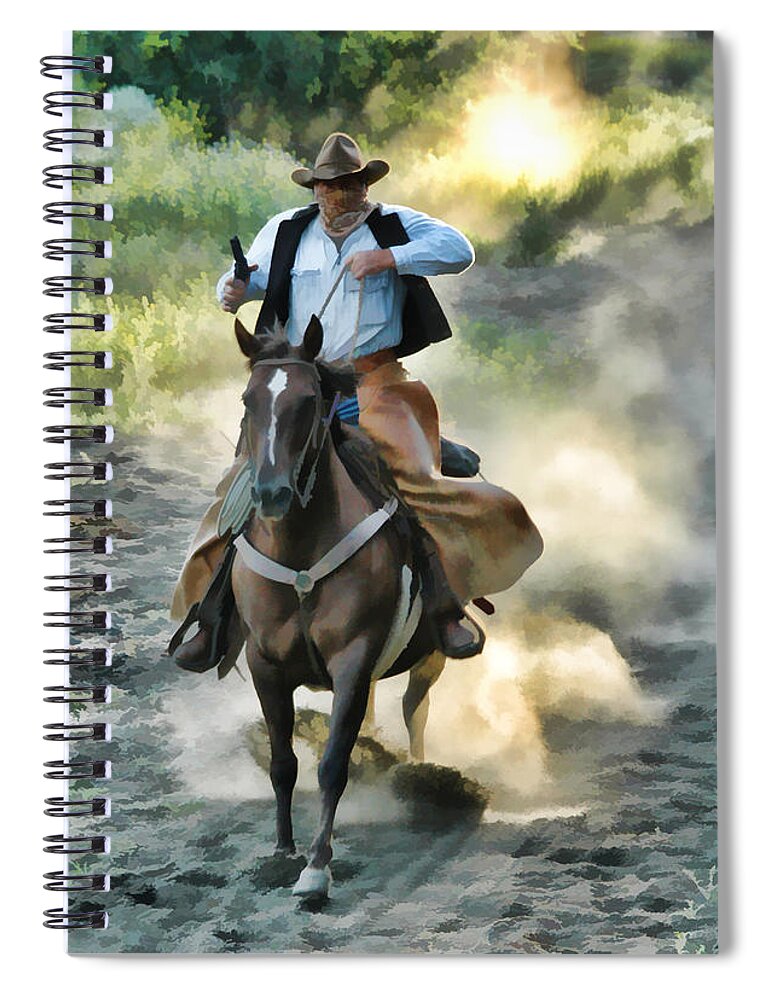 Watercolor Spiral Notebook featuring the painting Bandit by Dean Wittle