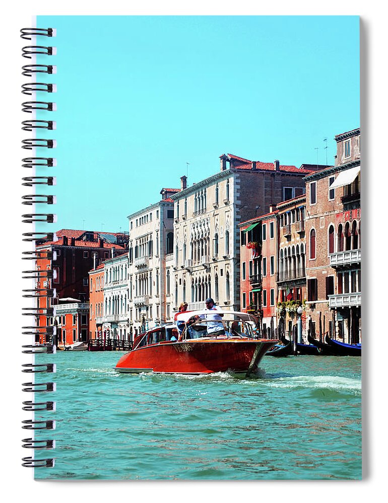 Barca Spiral Notebook featuring the photograph Barca di Venezia by La Dolce Vita