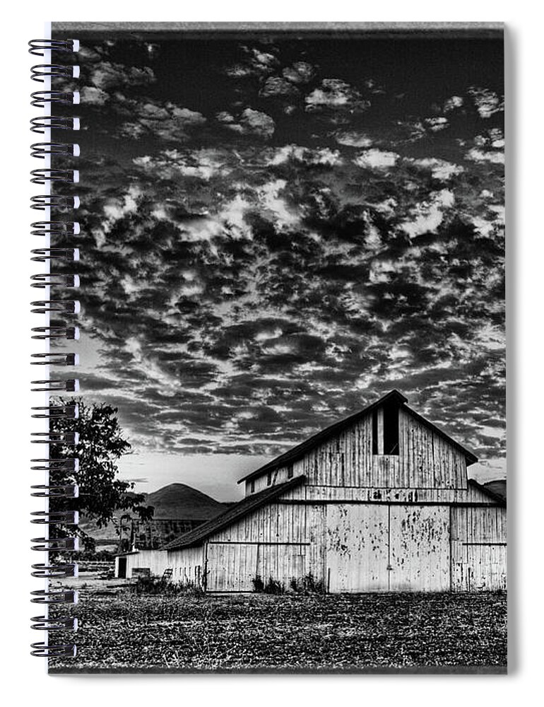 Barn Spiral Notebook featuring the photograph Barn at Sunset by Beth Sargent