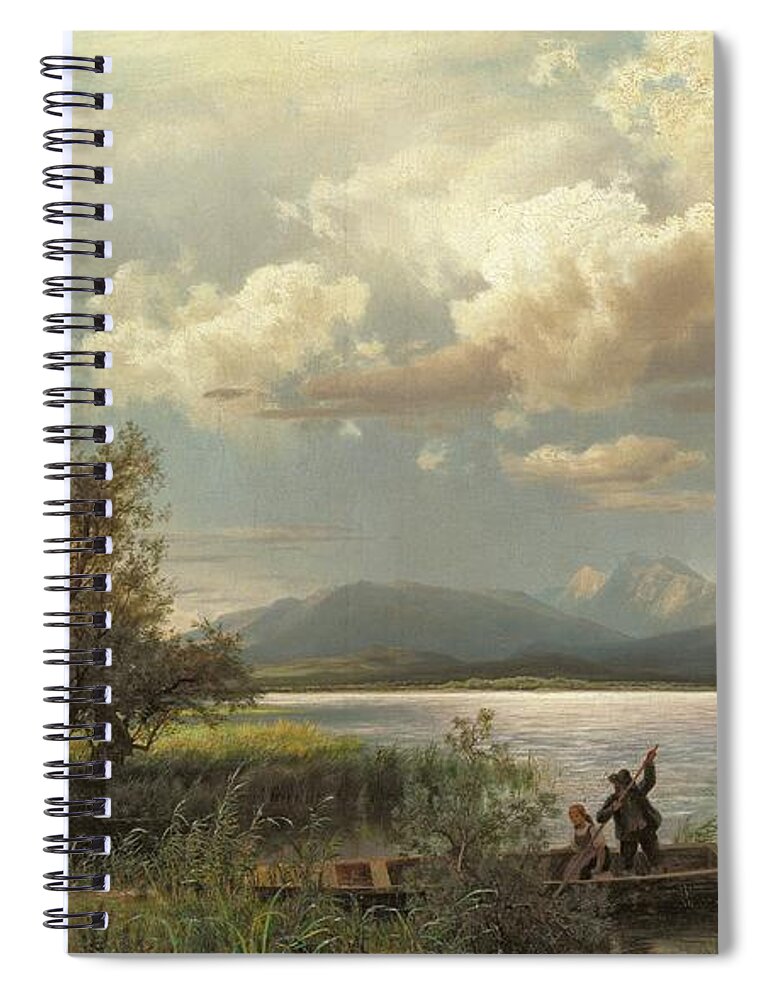 Bayern Landscape Spiral Notebook featuring the painting Bayern Landscape by Augustus Wilhelm Leu
