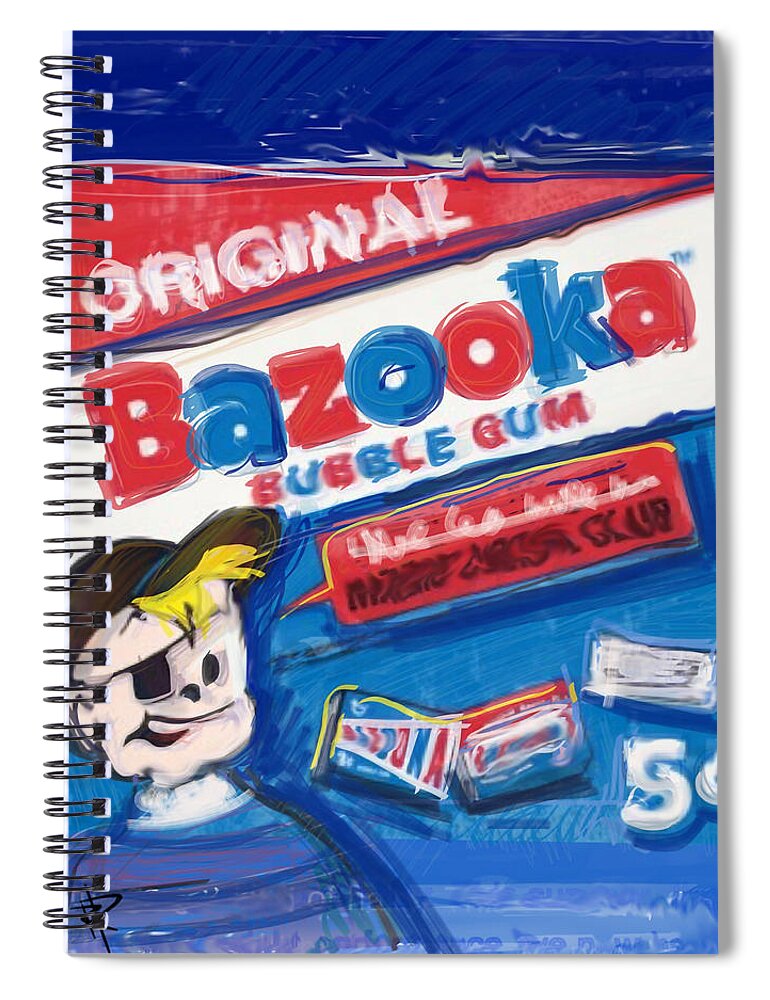 Bazooka Spiral Notebook featuring the digital art Bazooka by Russell Pierce