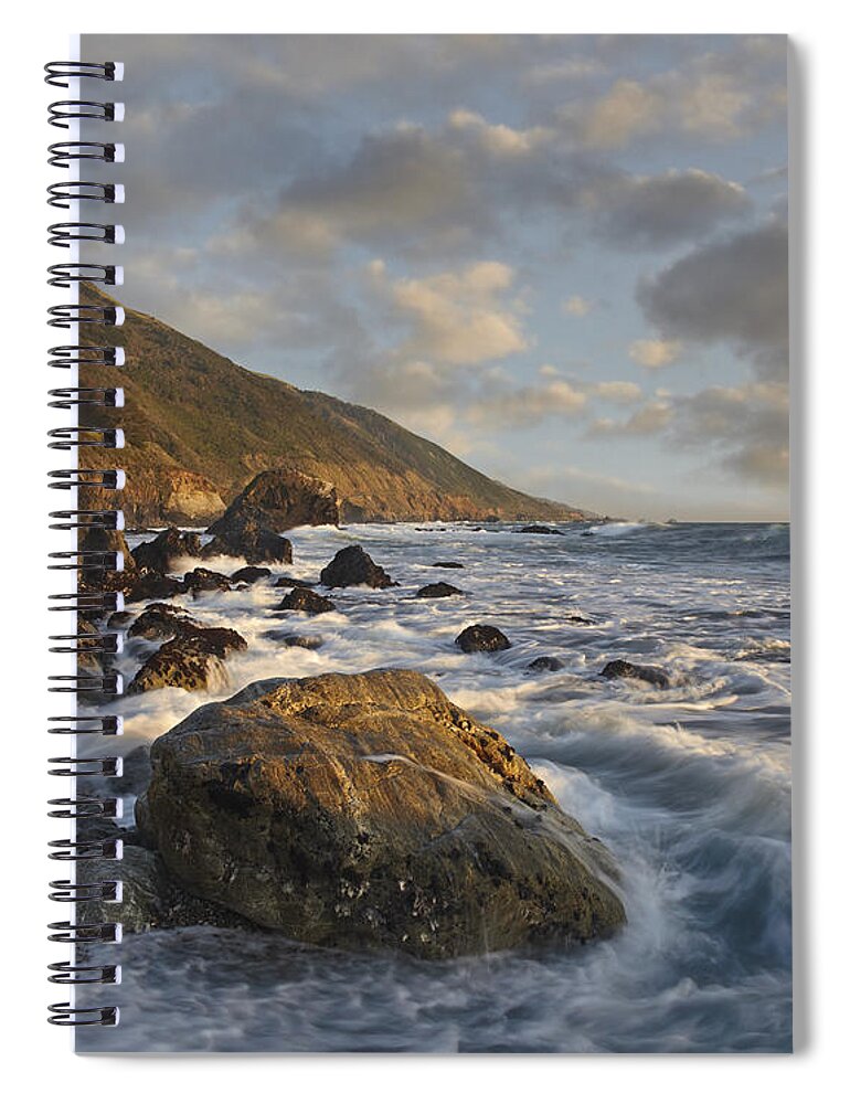 00443042 Spiral Notebook featuring the photograph Beach At Kirk Creek Beach Big Sur by Tim Fitzharris