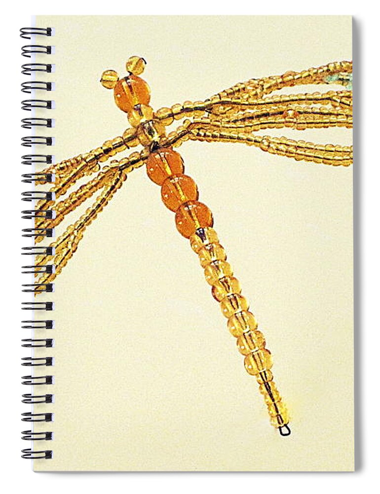 Dragonfly Spiral Notebook featuring the photograph Beaded Dragonfly by Life Makes Art