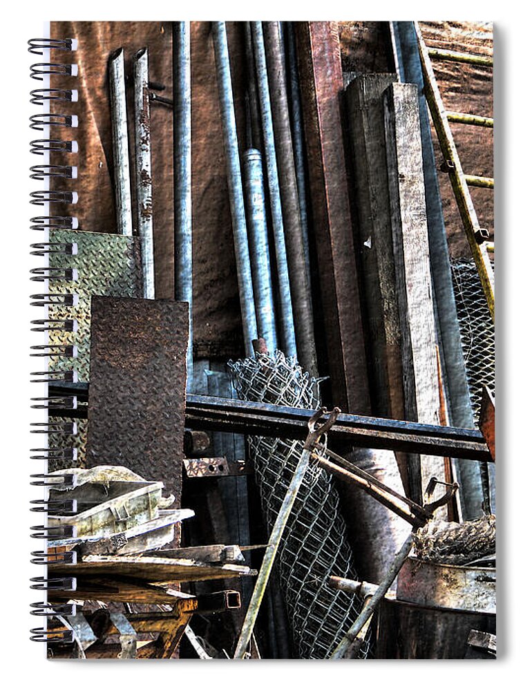 Tools Spiral Notebook featuring the photograph Behind The Shed by Rory Siegel
