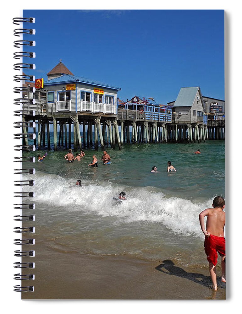 Old Orchard Beach Spiral Notebook featuring the photograph Beneath the Pier by Lynda Lehmann