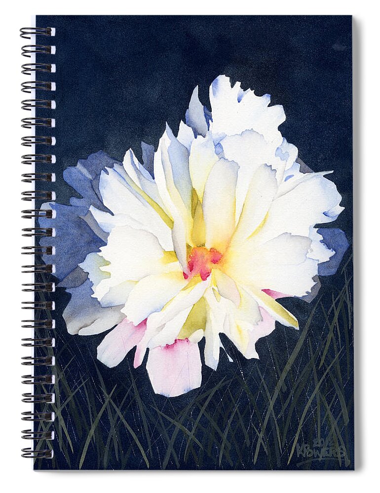 Flower Spiral Notebook featuring the painting Billowy by Ken Powers
