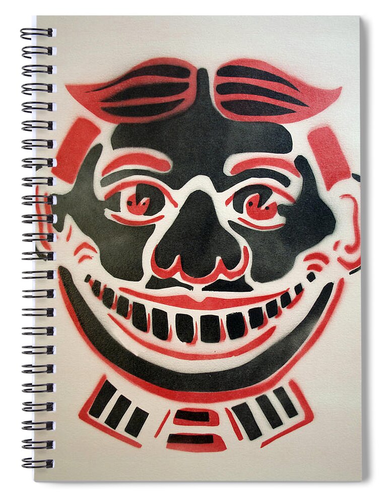 Tillie Of Asbury Park Spiral Notebook featuring the painting Black and red Tillie on White by Patricia Arroyo