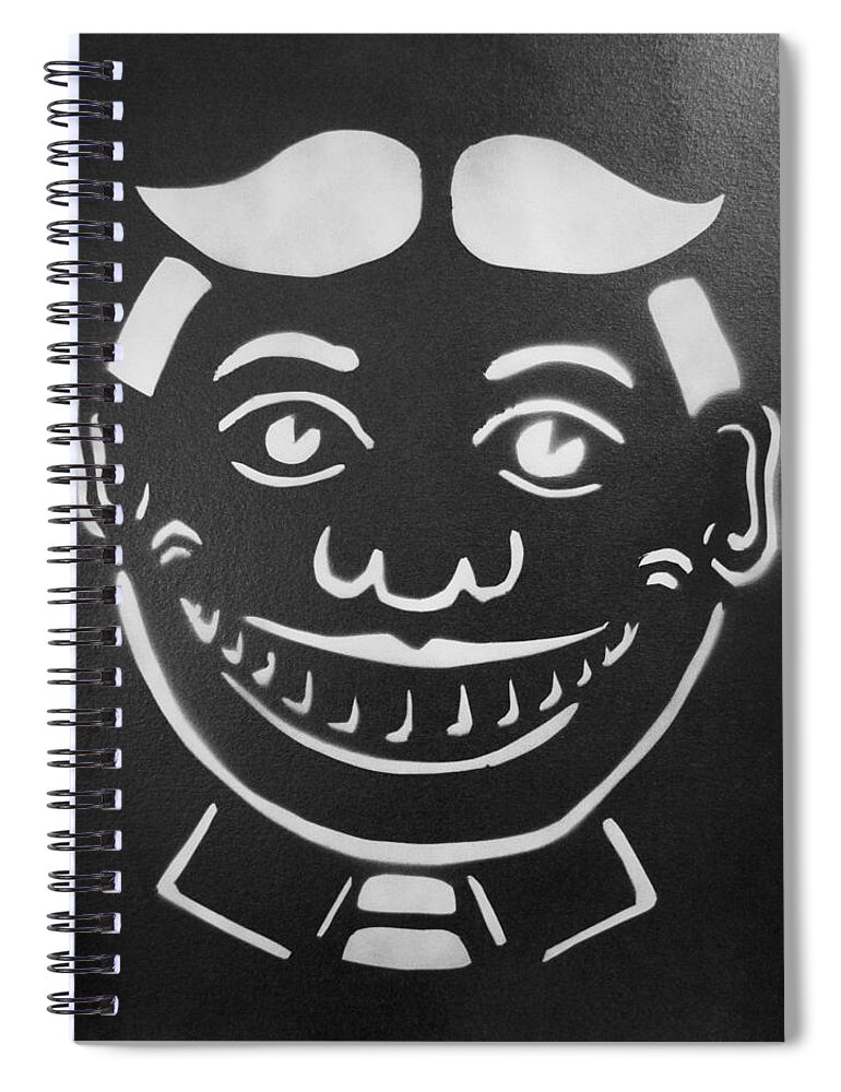 Tillie Of Asbury Park Spiral Notebook featuring the painting Black and White Tillie by Patricia Arroyo