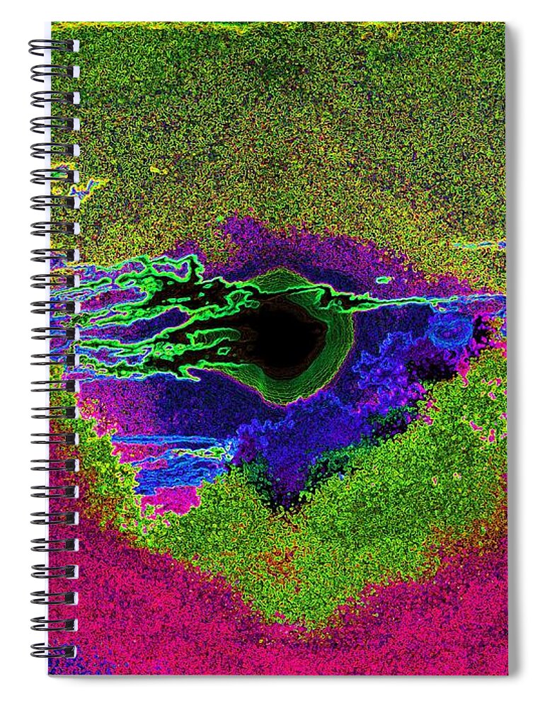 Abstract Spiral Notebook featuring the photograph Black Hole Sun by Susan Carella