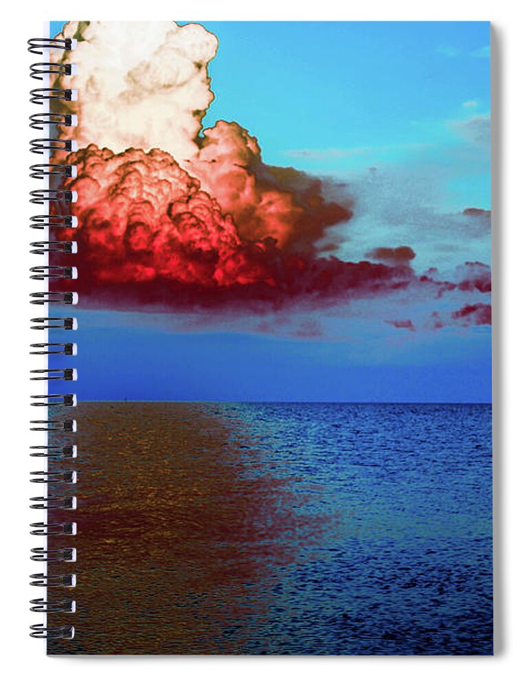 Colorful Spiral Notebook featuring the photograph Blood Red Clouds by Shannon Harrington