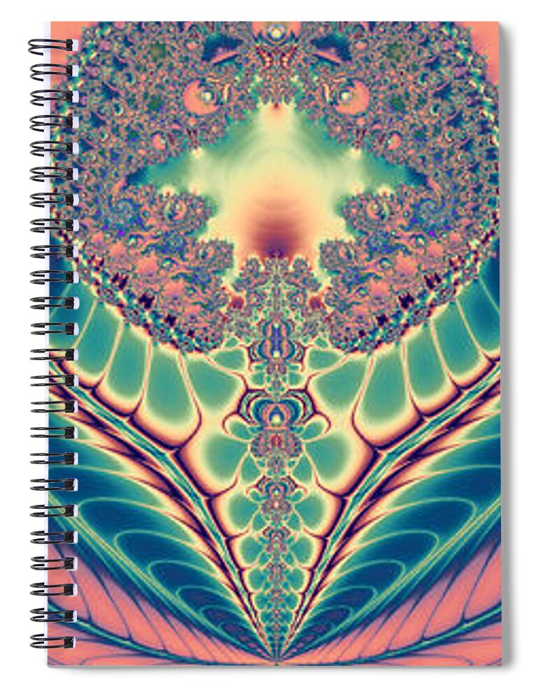 Fractal Spiral Notebook featuring the digital art Bloom by Betsy Knapp
