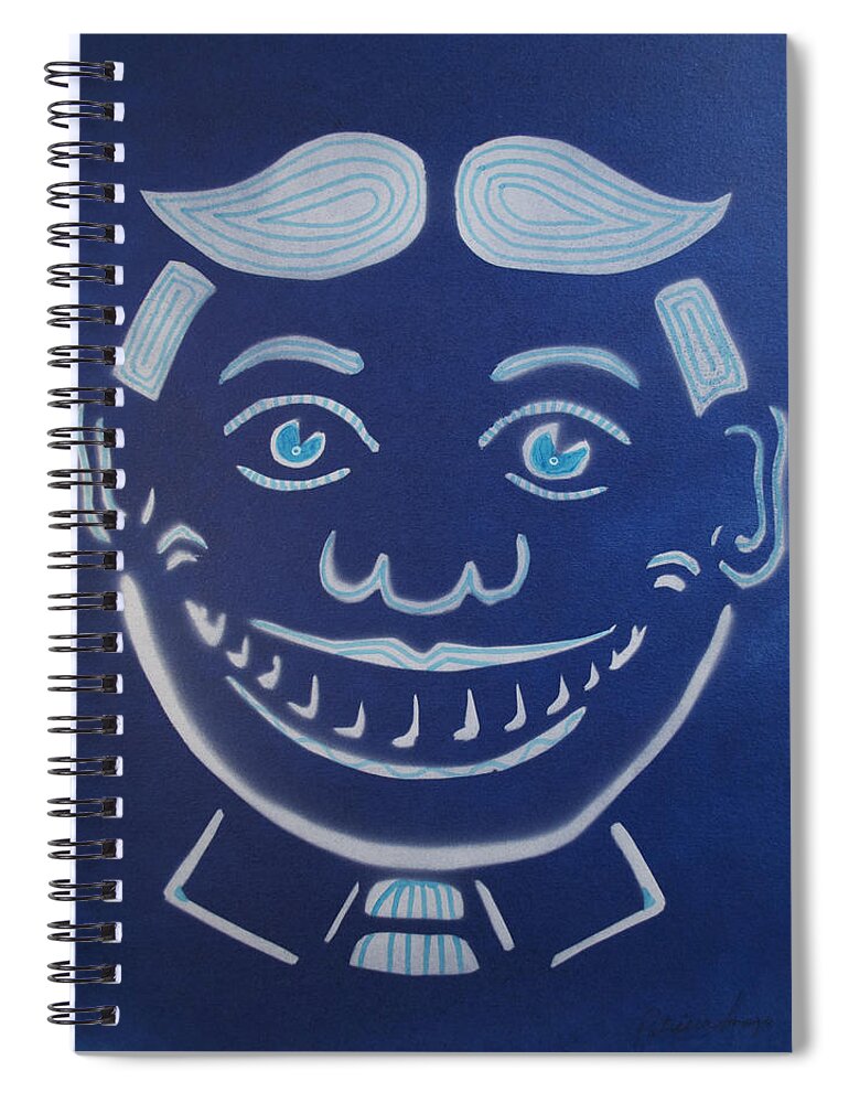 Tillie Of Asbury Park Spiral Notebook featuring the painting Blue Dream Tillie by Patricia Arroyo