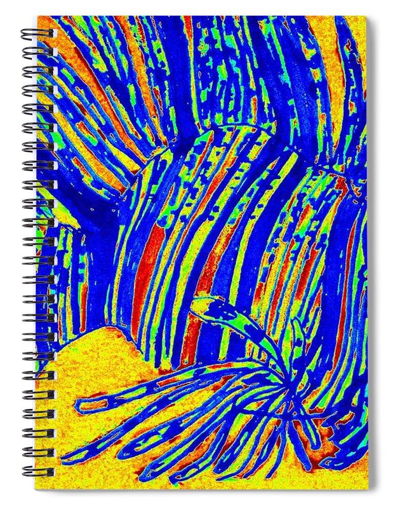 Lion Fish Spiral Notebook featuring the digital art Blue Lion Fish by Susan Kubes