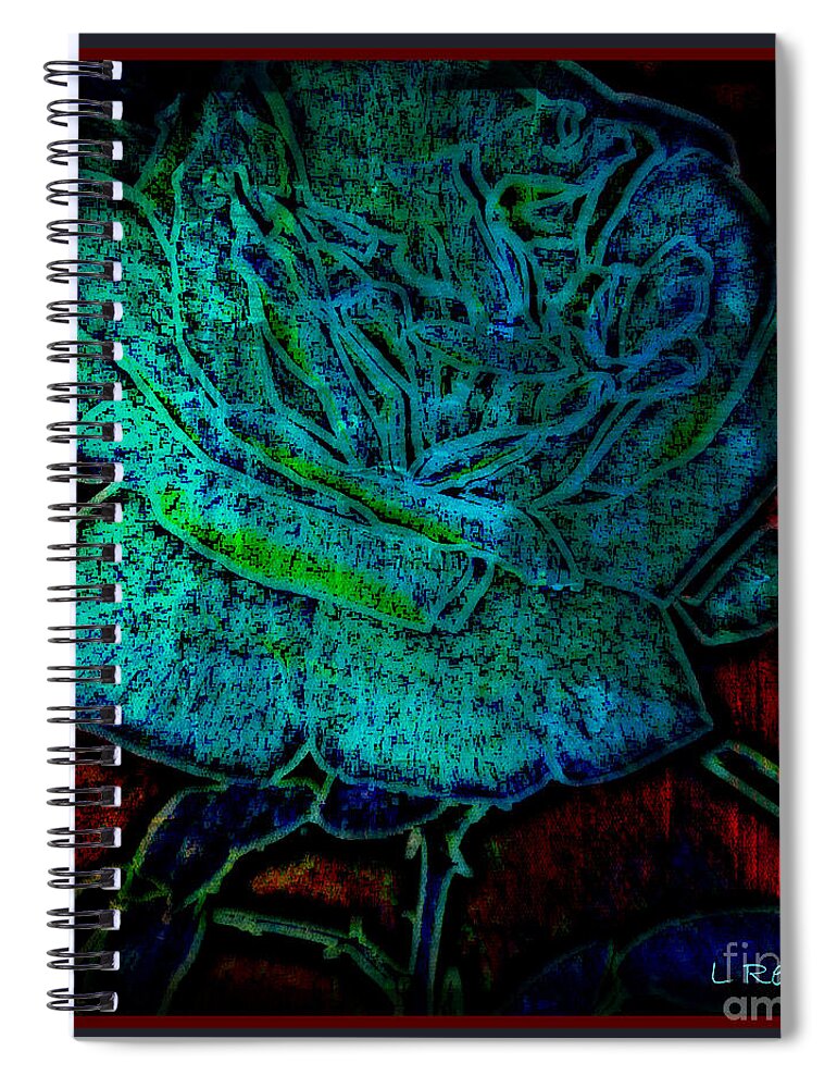 Abstract Spiral Notebook featuring the photograph Blue Rose II by Leslie Revels