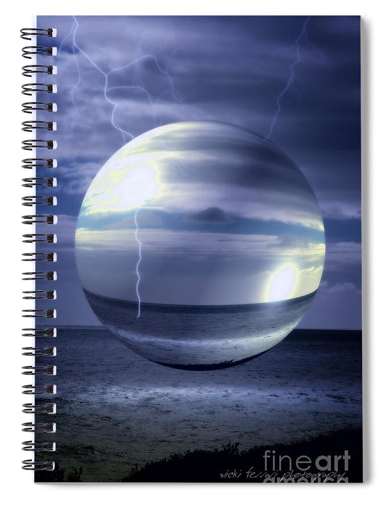 Sky Spiral Notebook featuring the photograph Blue Sea Hover Bubble by Vicki Ferrari