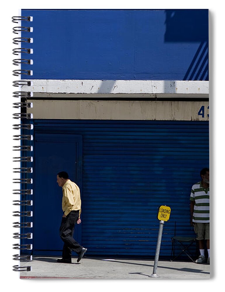 City Street Spiral Notebook featuring the photograph Blue Wall at 438 by Lorraine Devon Wilke